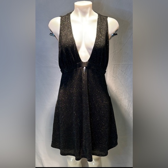 Free People Glittering Charcoal Backless Dress - Picture 2 of 10